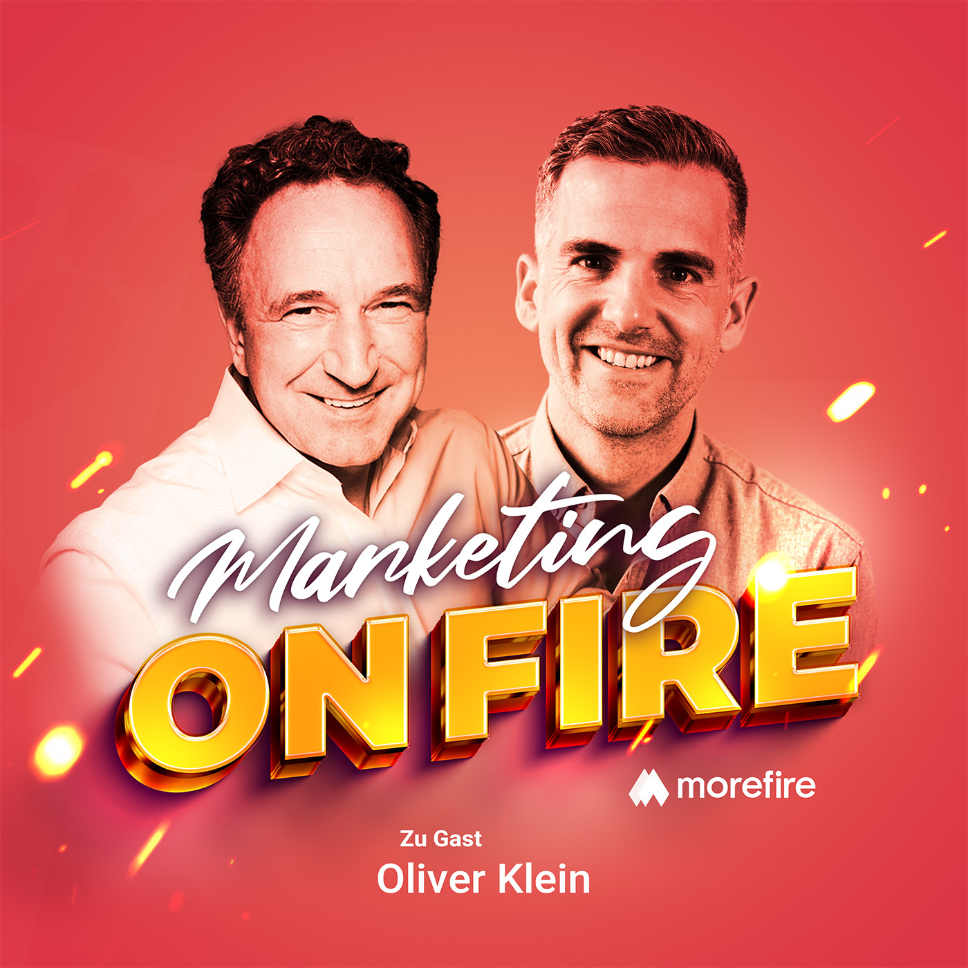 Podcast Cover von Marketing on fire mit Oliver Klein und Robin