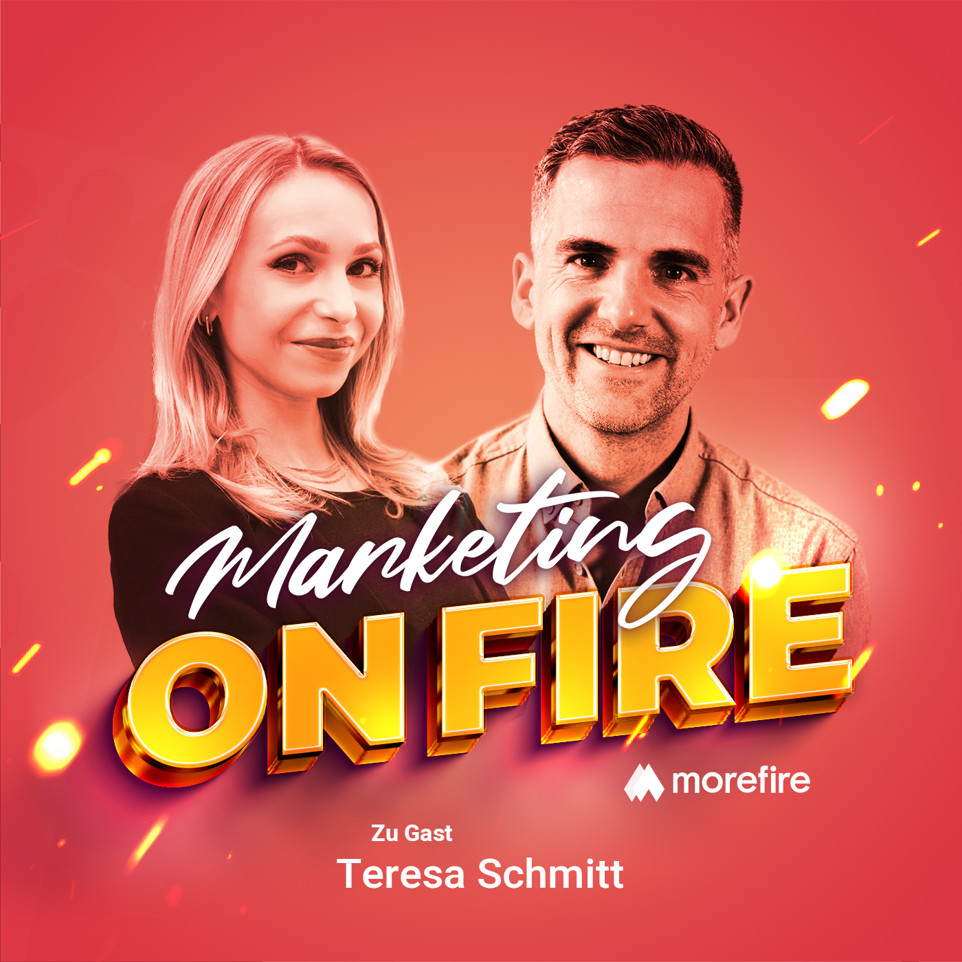 Podcastcover von Marketing on Fire mit Robin Heintze und Gast