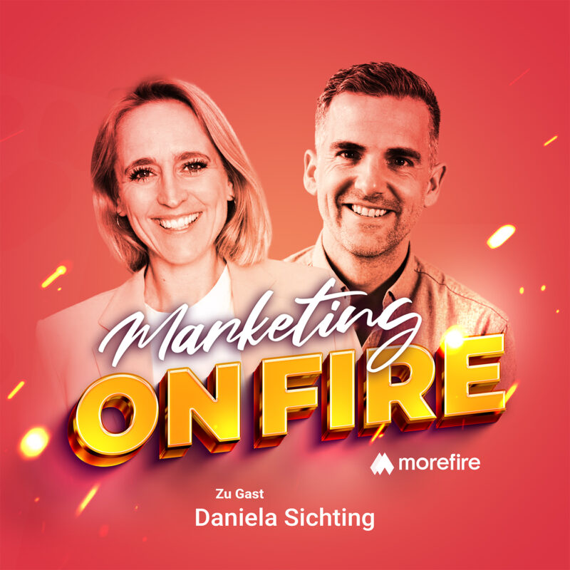 Cover von Marketing on fire mit Gastgeber und Gast 