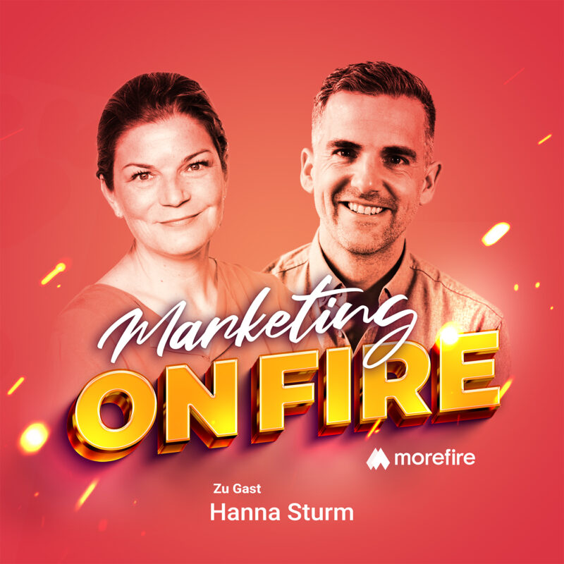 Podcast Cover von Marketing on fire mit Host und Gast