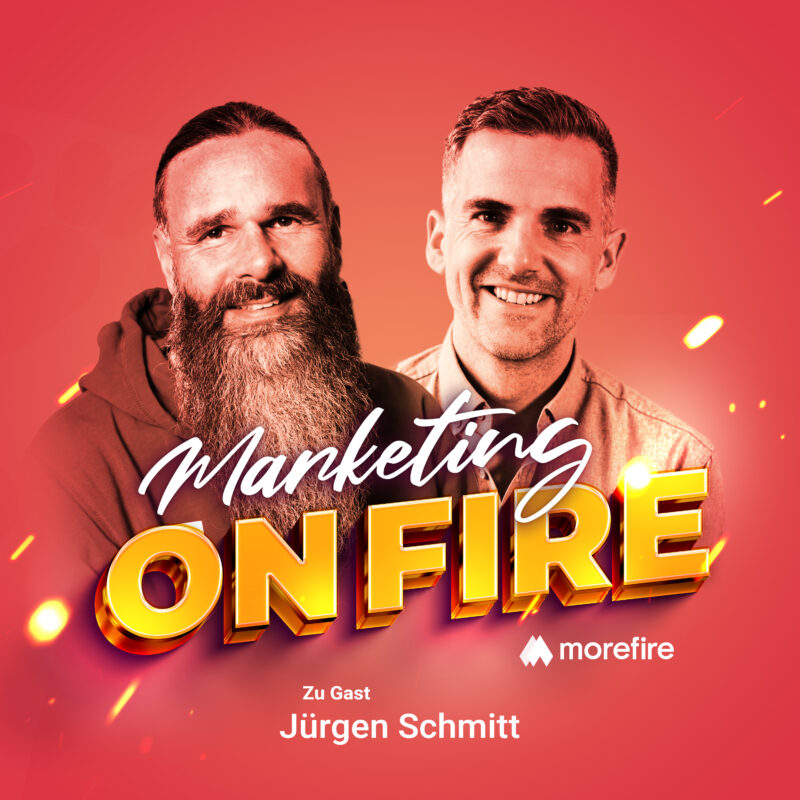 Podcast Cover von Marketing on Fire mit Host und Gast