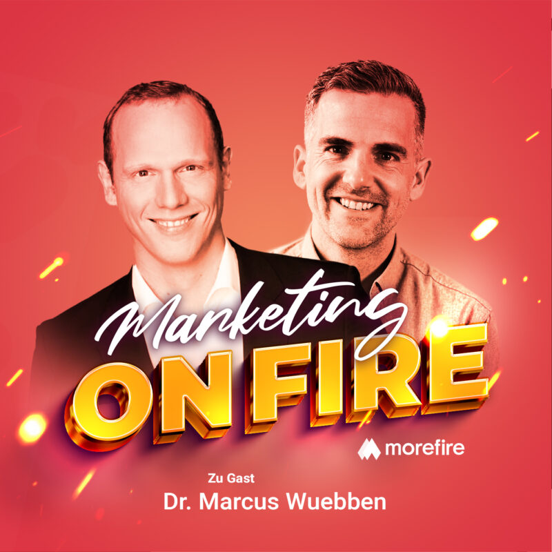 Marketing on Fire Podcast Cover mit Robin Heintze und Gast