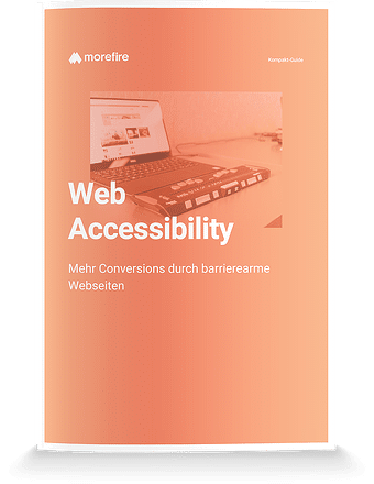 Kompakt-Guide Cover von morefire mit dem Fokus auf Web Accessibility für barrierefreie Webseiten