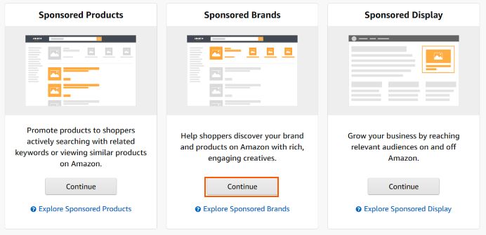 Sponsored Brands Erstellung auf Amazon