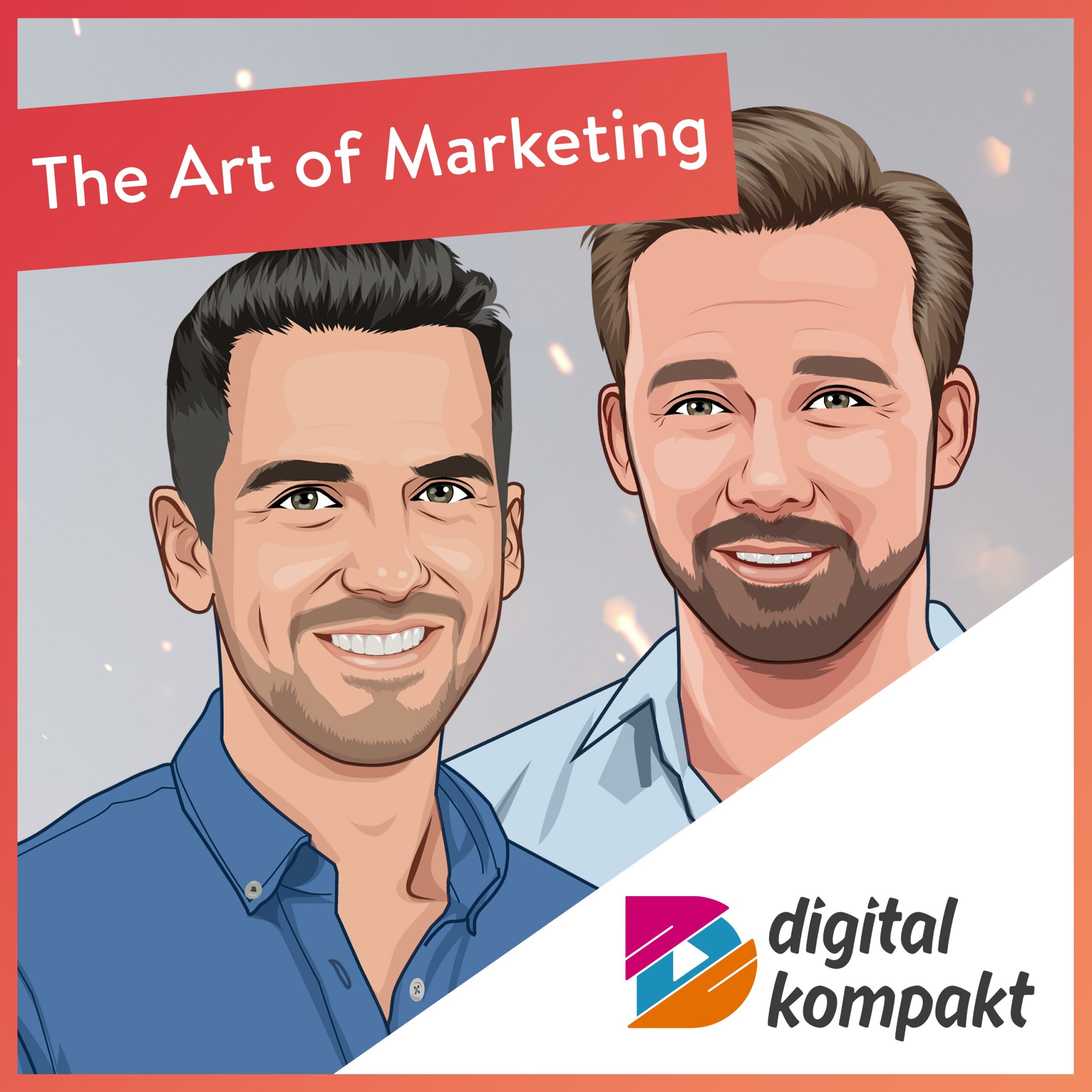 Robin Heintze und Hendrik Lennarz auf dem Podcast-Cover von "The Art of Marketing