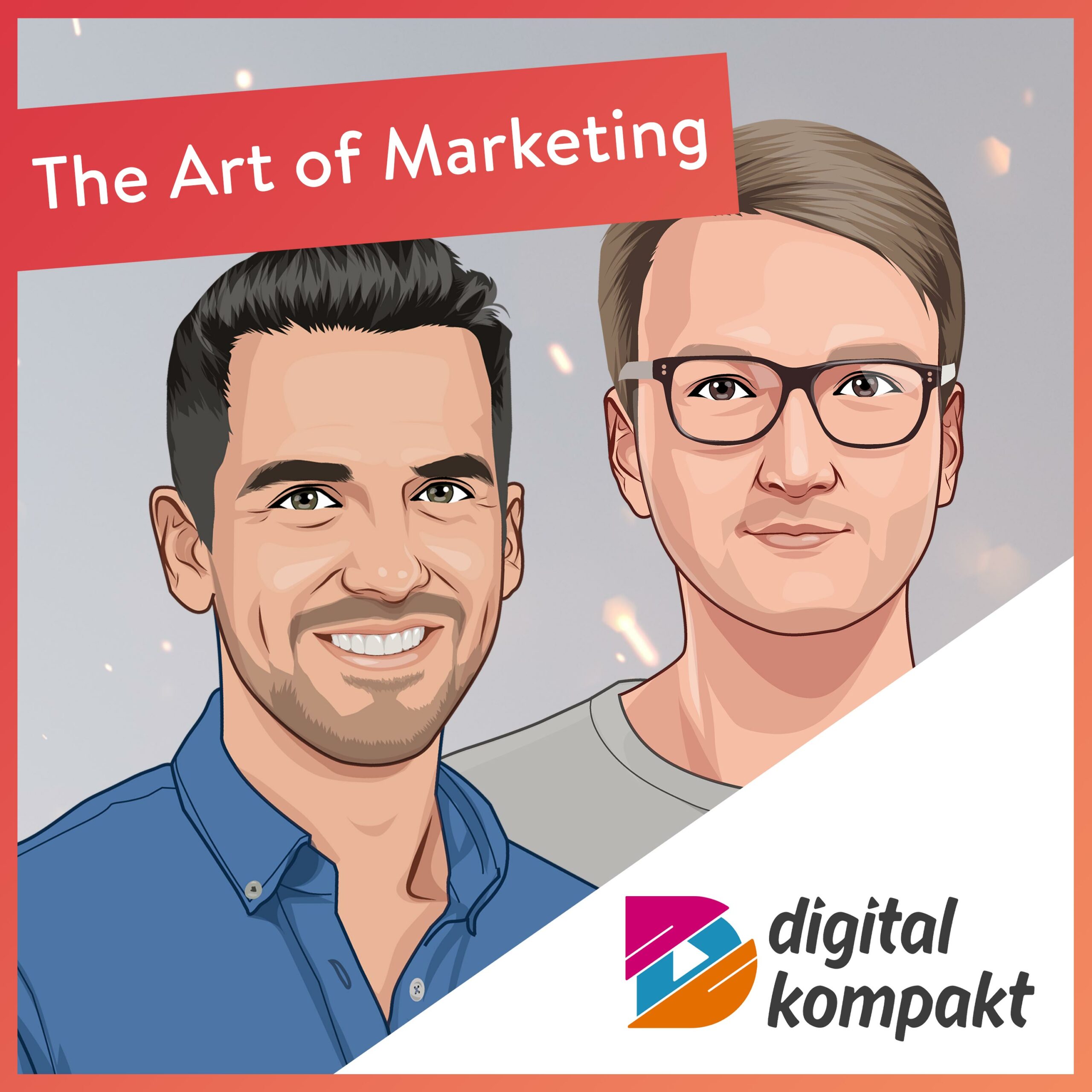 Robin Heintze und Jasper Thibaut auf dem Podcast-Cover von "The Art of Marketing