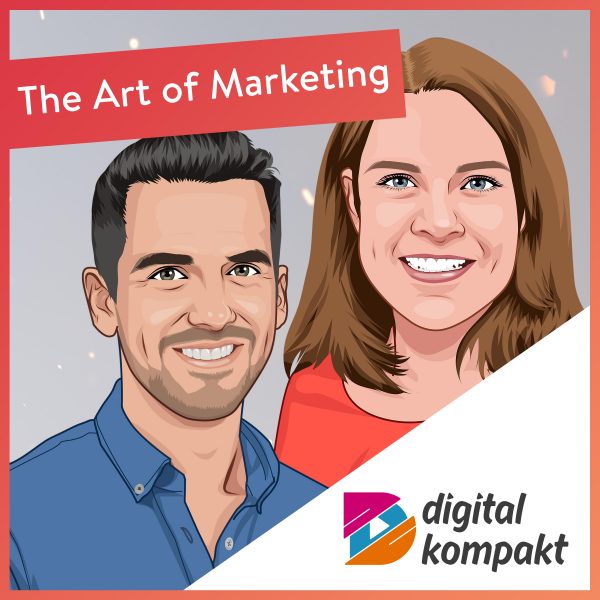 Podcast-Cover „The Art of Marketing“ mit Beatrice Kemner und Co-Moderator